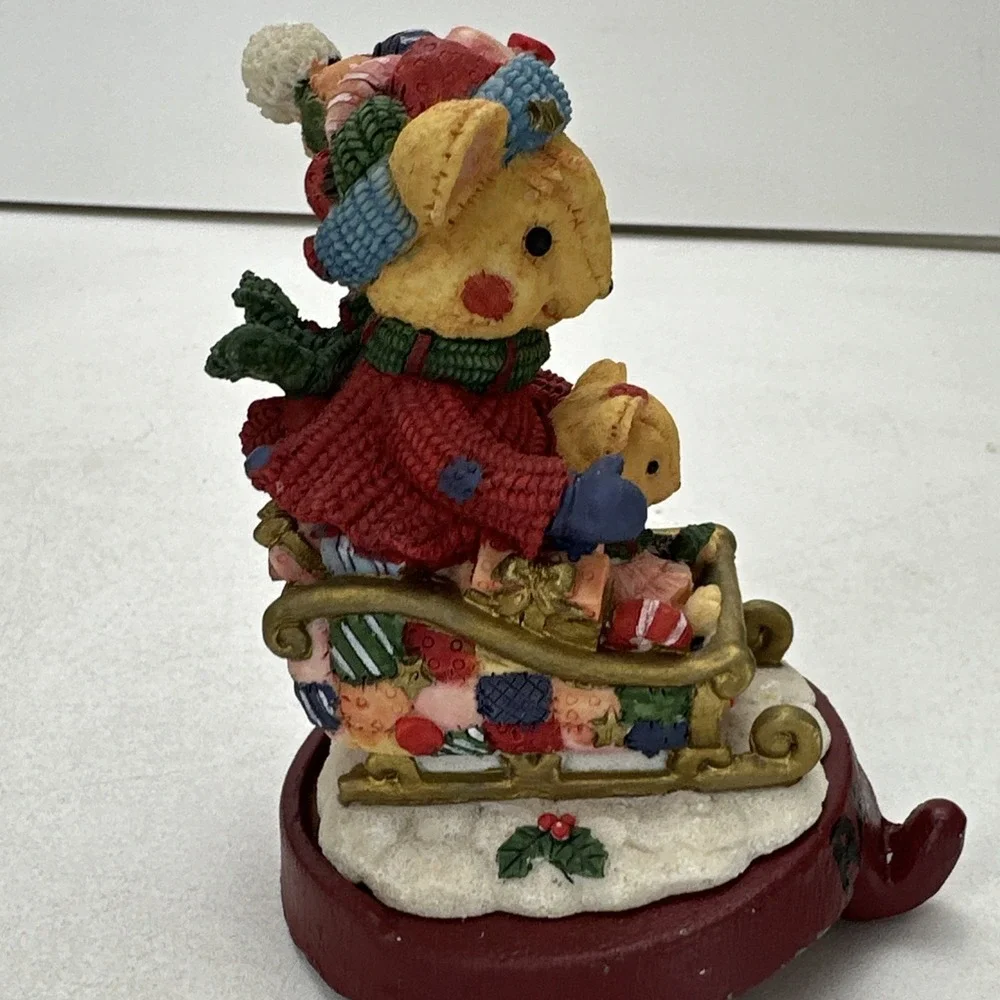 Vintage Holiday Time Christmas Collectible Stocking Holder Lot Mouse Sled Candy